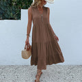 Orla | Vestido Midi em Viscose Fluida com Corte Evasê