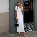 Clarice | Vestido Longo Branco com Laços e Decote em V